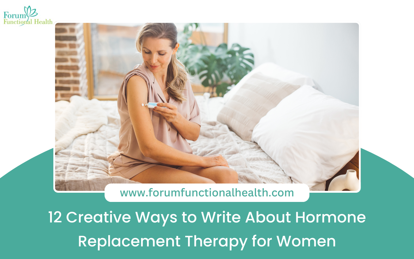 Woman smiling confidently while holding a notebook, symbolizing empowerment and education about hormone replacement therapy.