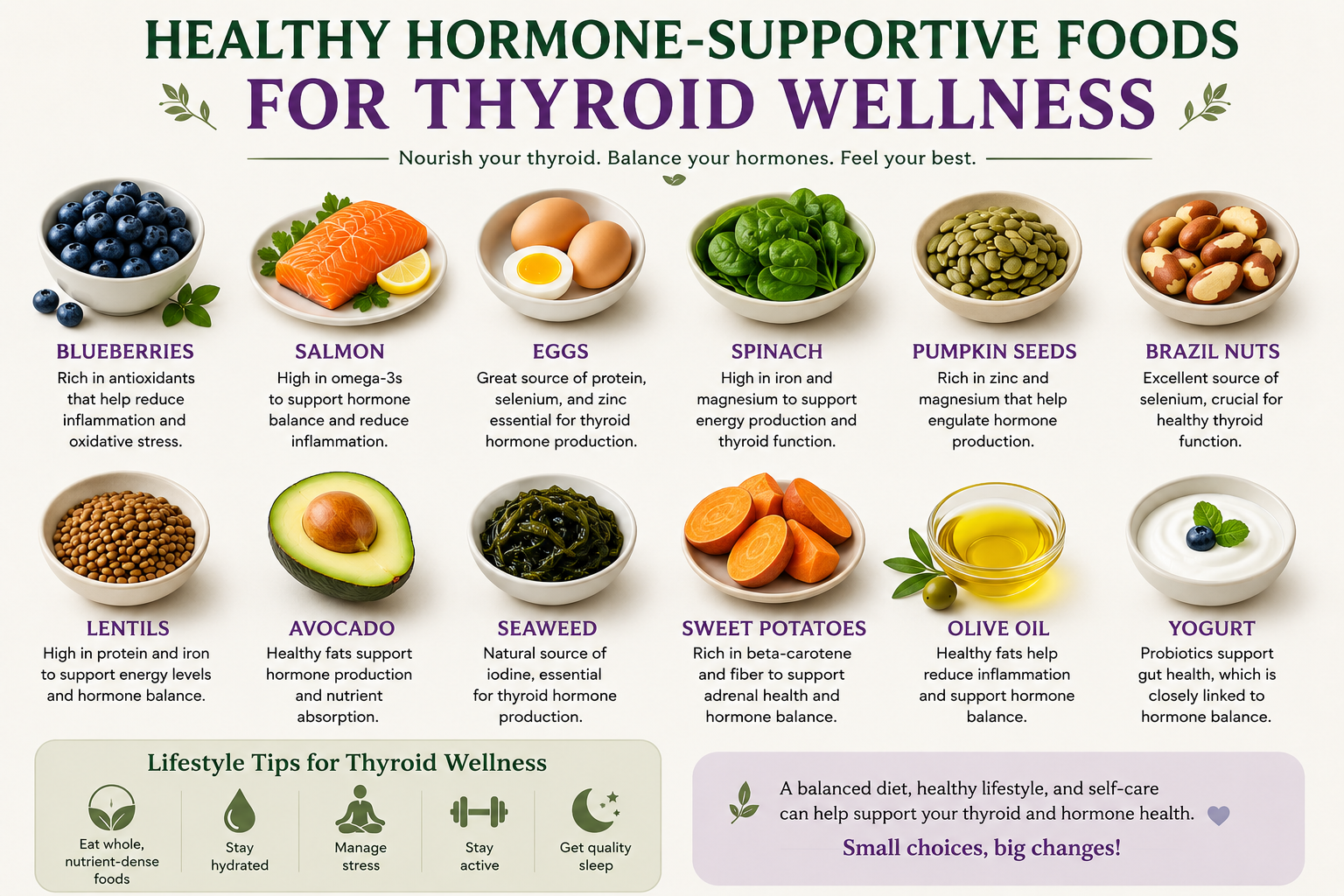 Nutrient-rich foods that support thyroid health and healthy hair growth