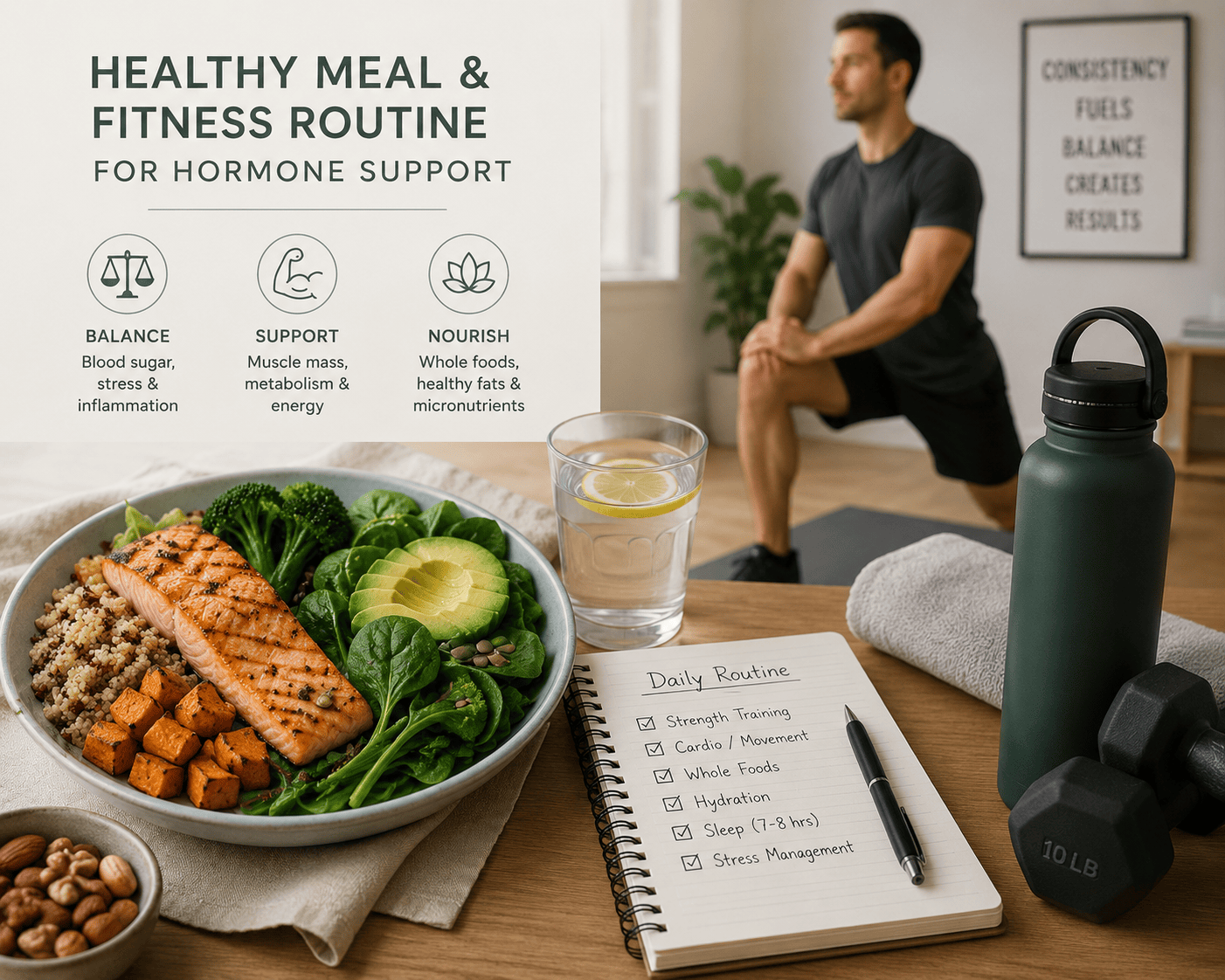 Nutrition and exercise habits that support healthy testosterone levels naturally