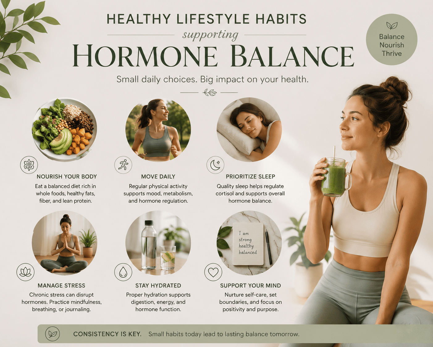 Young woman preparing nutritious whole-food meals to support hormone health naturally